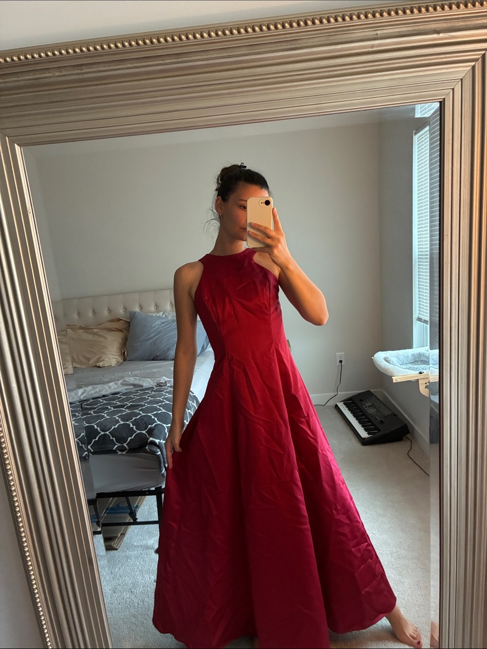 Size 6 Red Sleeveless A-Line Evening Dress ball gown